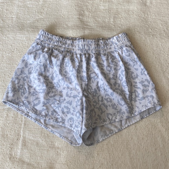 Marika Shorts Marika White Grey Leopard Print Athletic Shorts